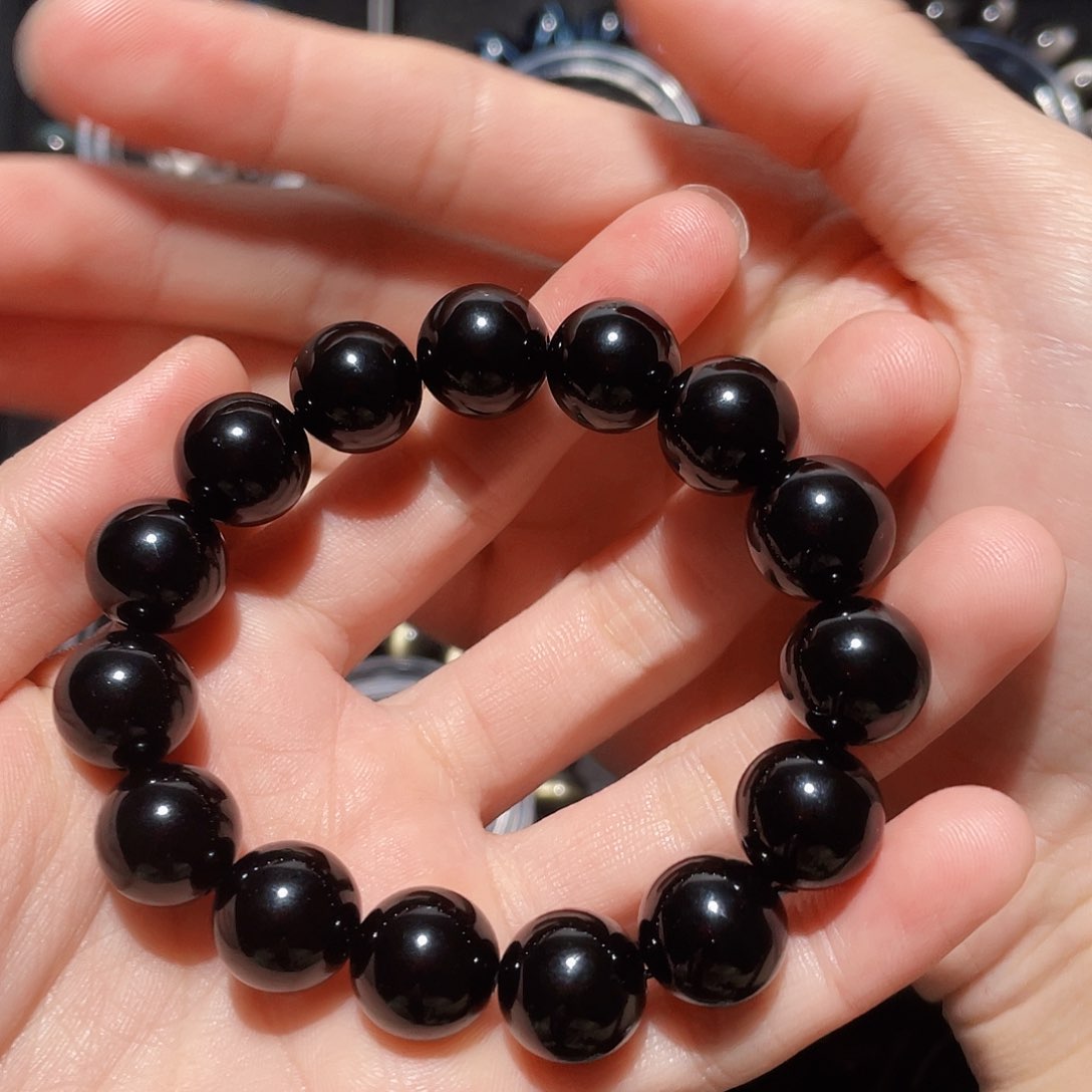 黑曜岩手链未镶嵌。***。