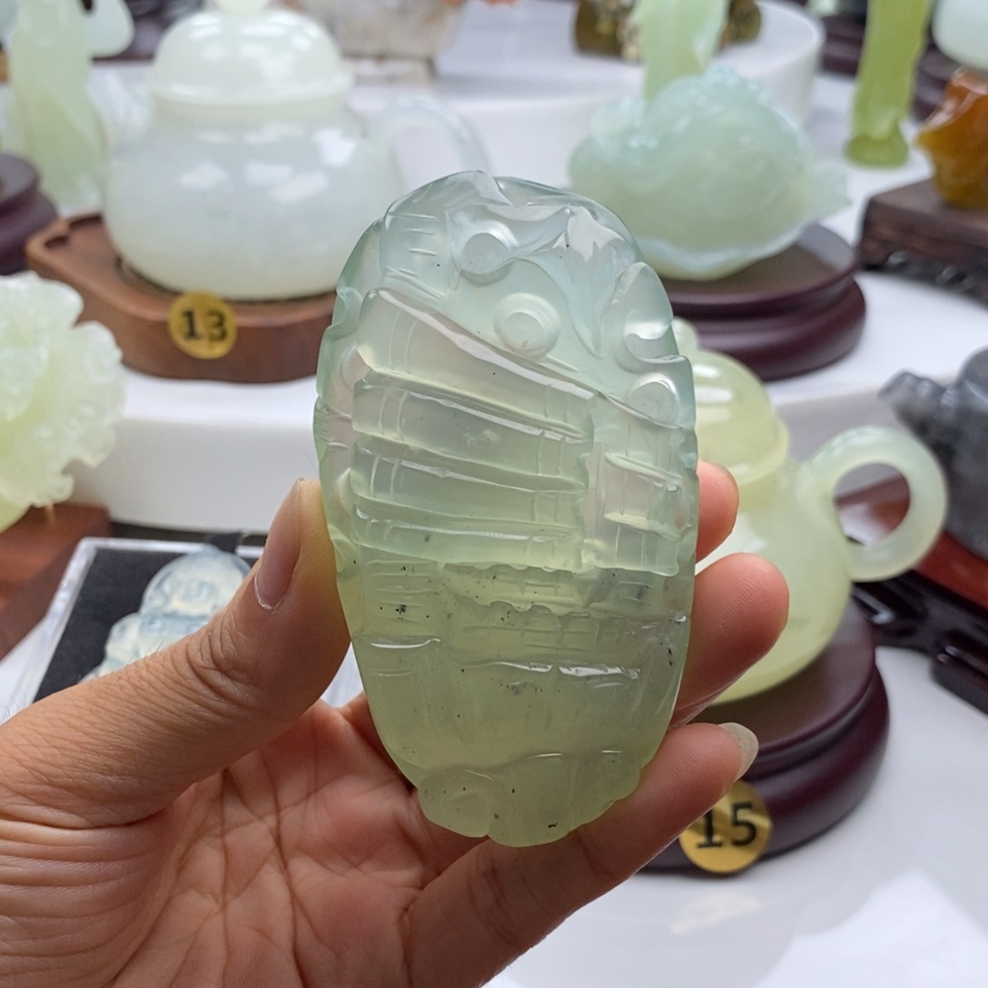 岫玉未镶嵌四大名玉手把件