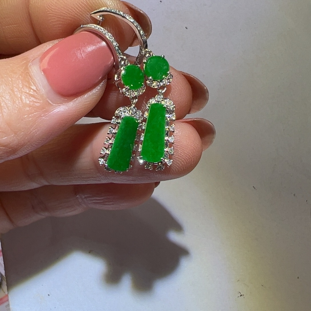 翡翠颈饰18K金镶嵌耳环