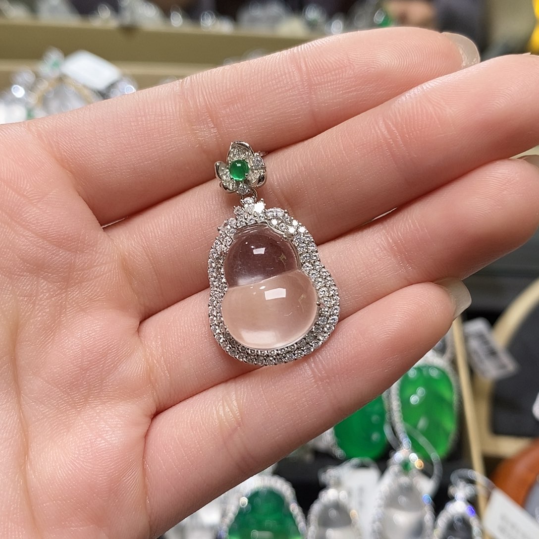 石英质玉颈饰银S925镶嵌琳@@A000082