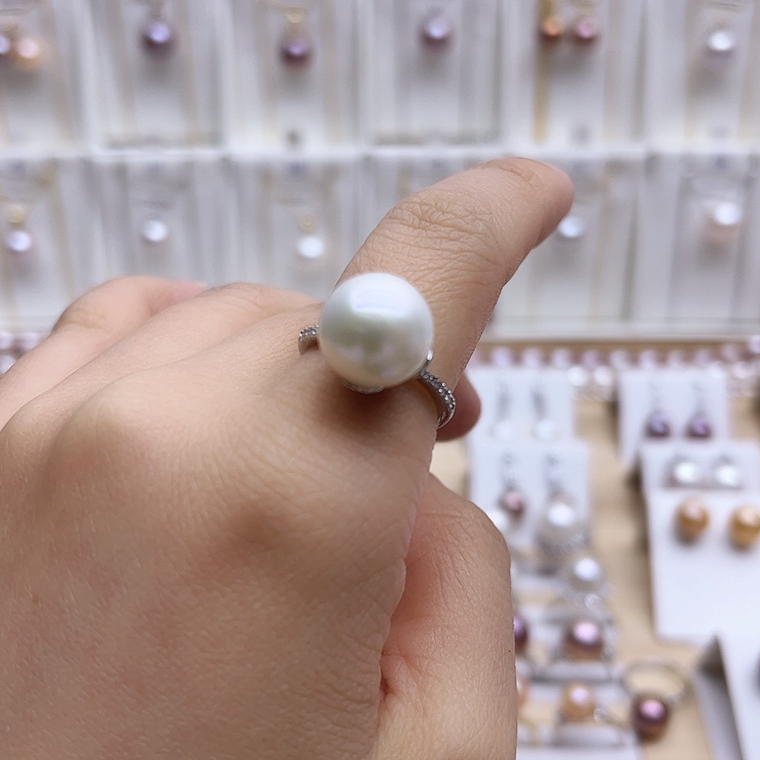 淡水珍珠戒指银S925镶嵌