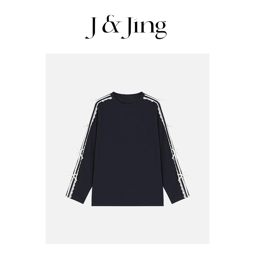 J&Jing-「南韩松弛感」-上新~薄款插肩蝴蝶结两条杠防晒罩衫YM05T08