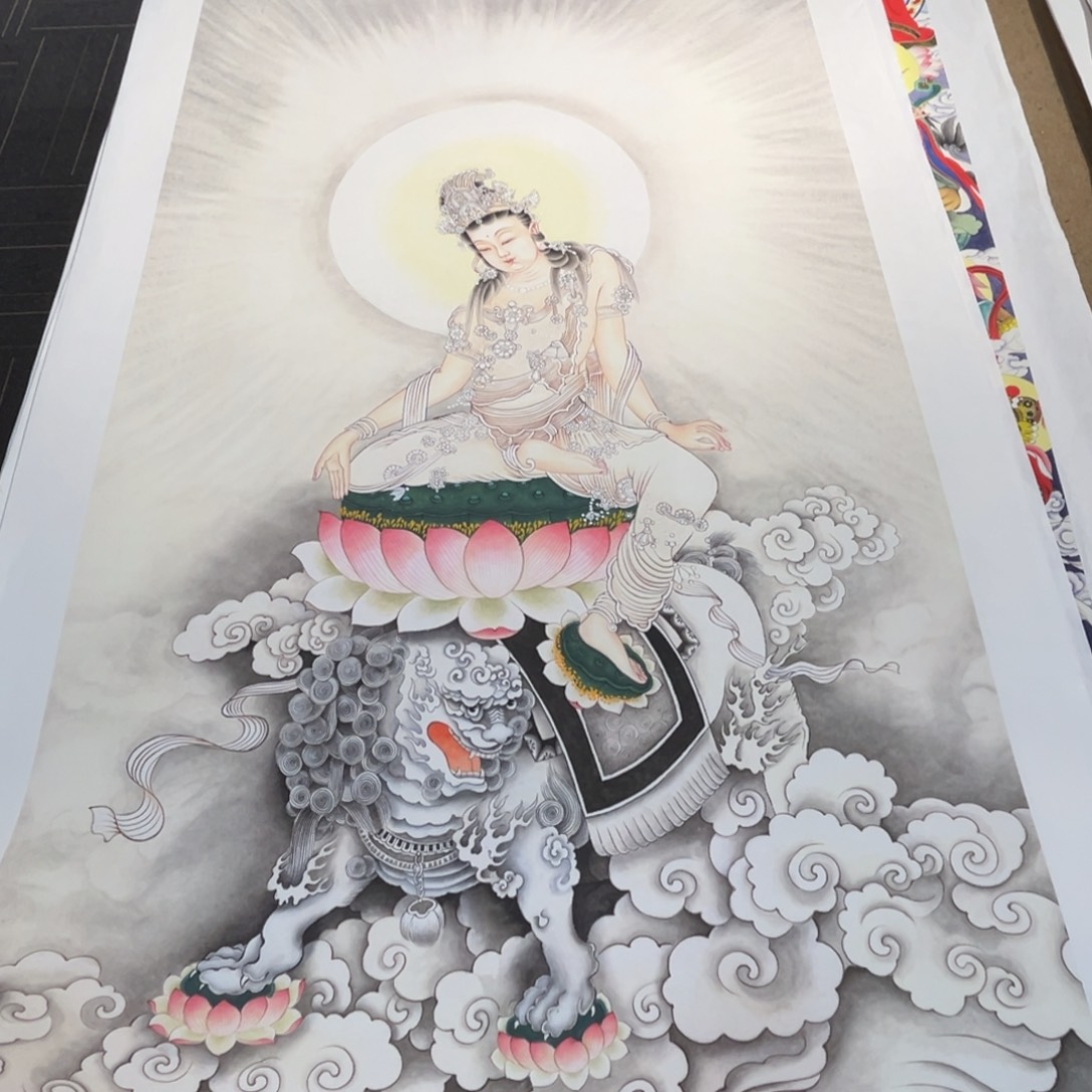 国画四尺文殊菩萨作品