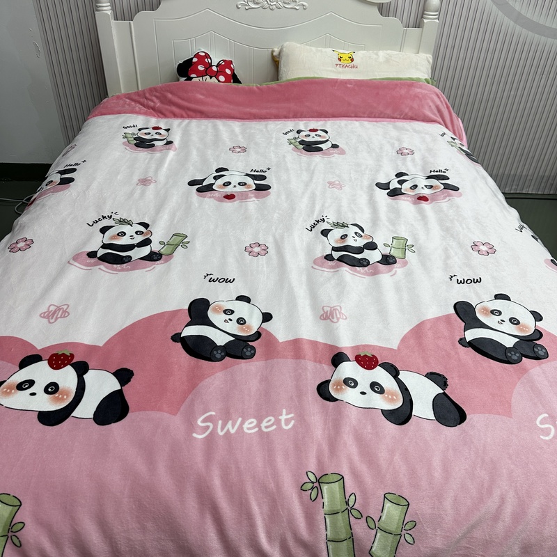 日式三秒速热牛奶绒大豆被子冬被2个颜色