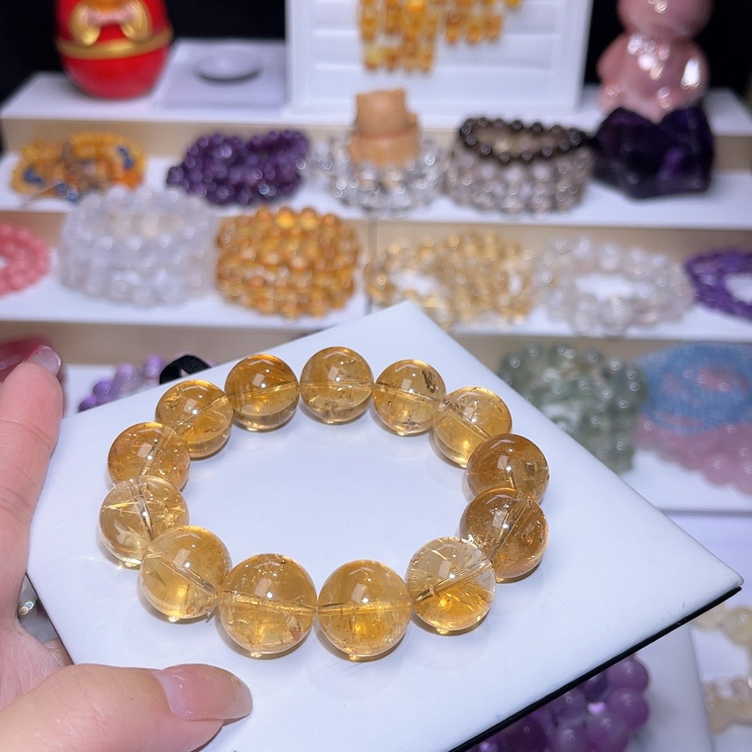 水晶手串未镶嵌香**饼天然水晶17mm