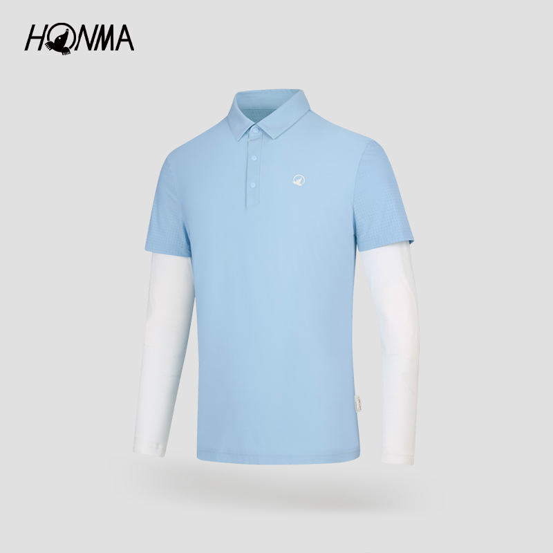[专业高尔夫]HNOMA新款男士长袖POLO舒适弹力拼接设计HMLC705R839