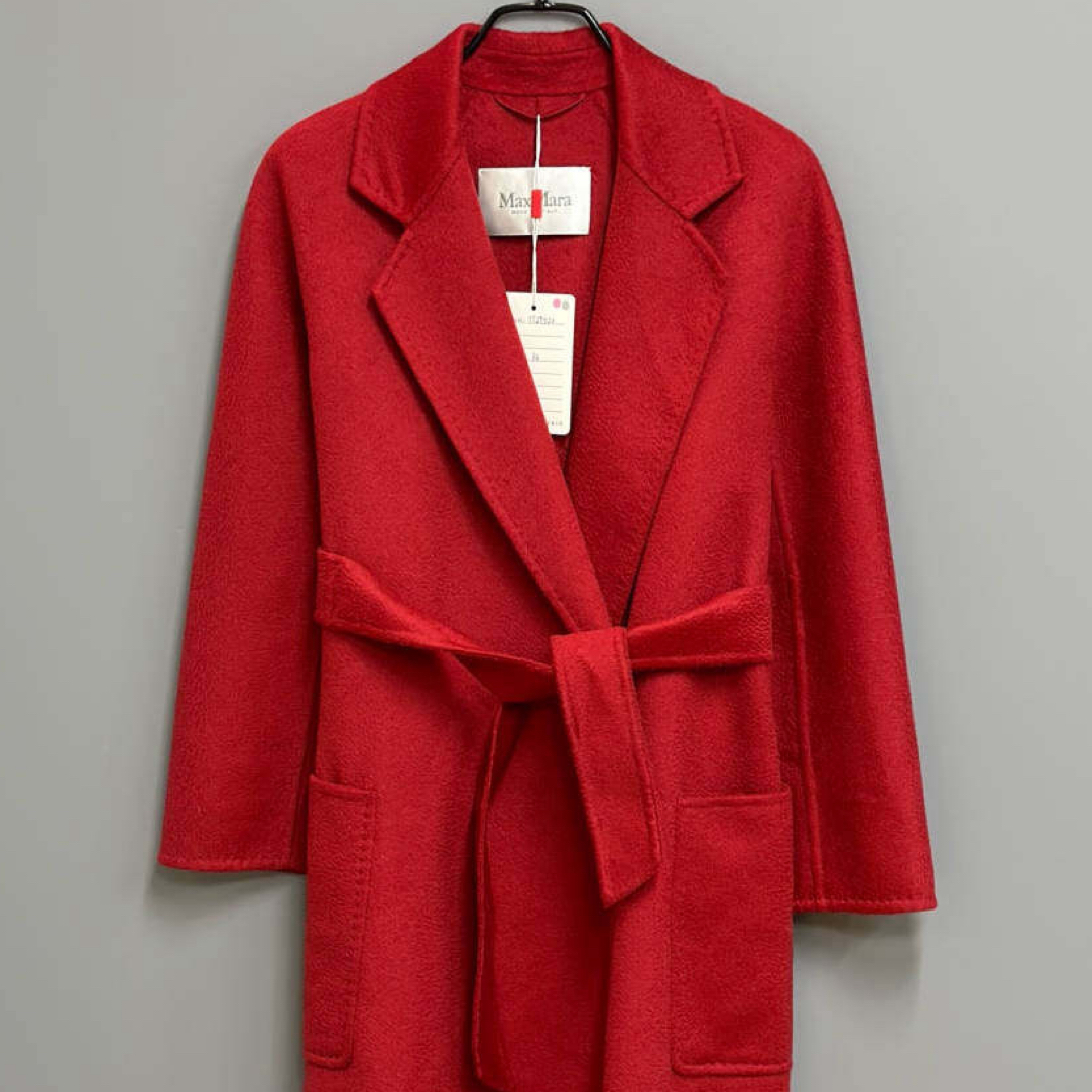 99新 MaxMara labbro系列红色羊绒大衣/99新/34码/53211