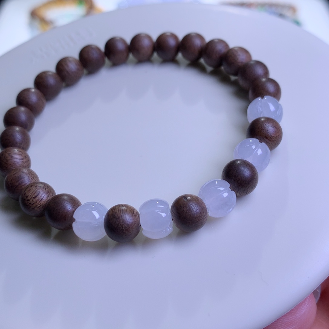 未镶嵌手链翡翠翡翠白月光莲蓬手串