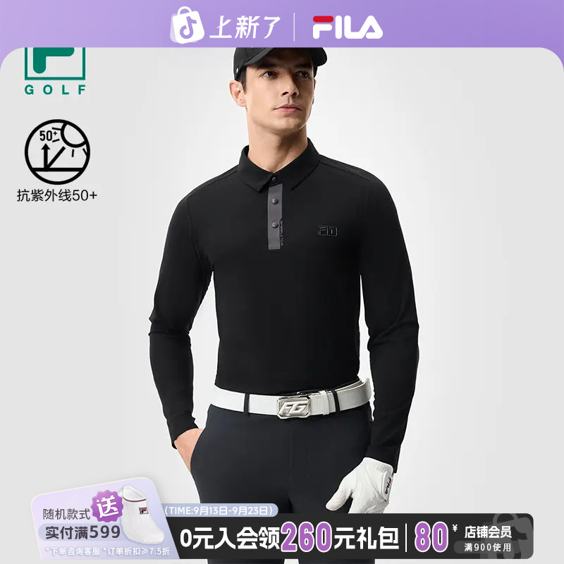 Fila/斐乐2025年新款POLO衫男士GOLF高端商务针织长袖A11M515214F