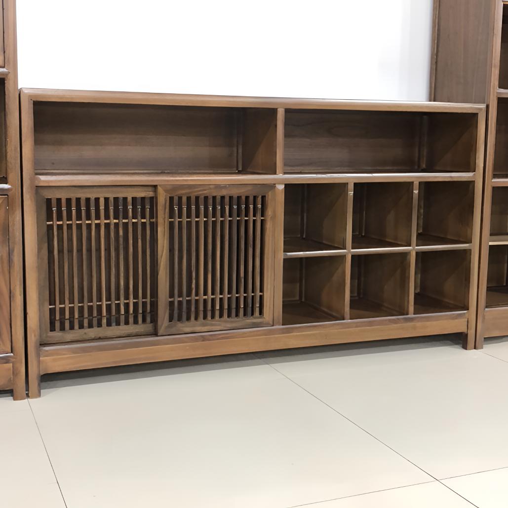 【柜享生活】新中式老榆木实木餐边柜 收纳柜 玄关柜储