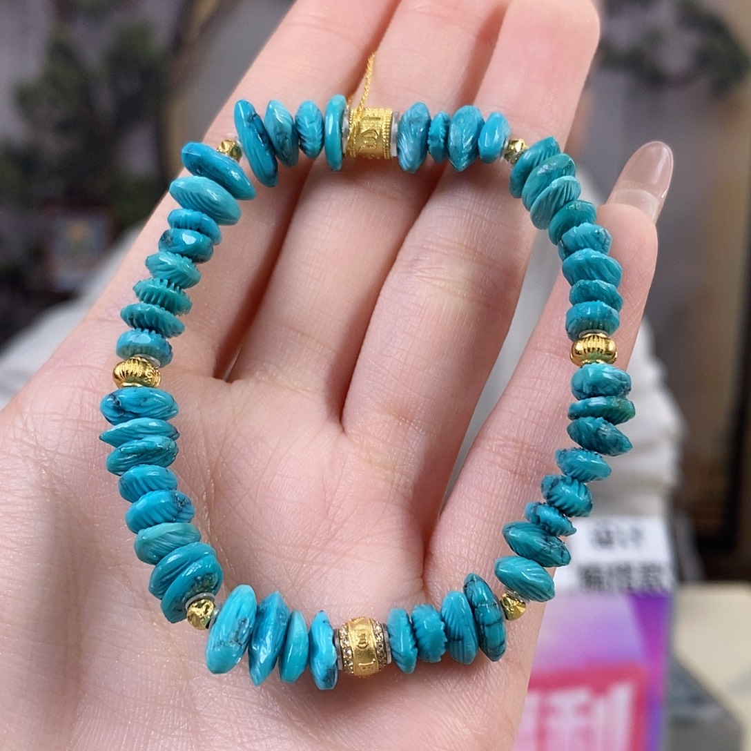 绿松石银S925镀金镶嵌珠宝奇石