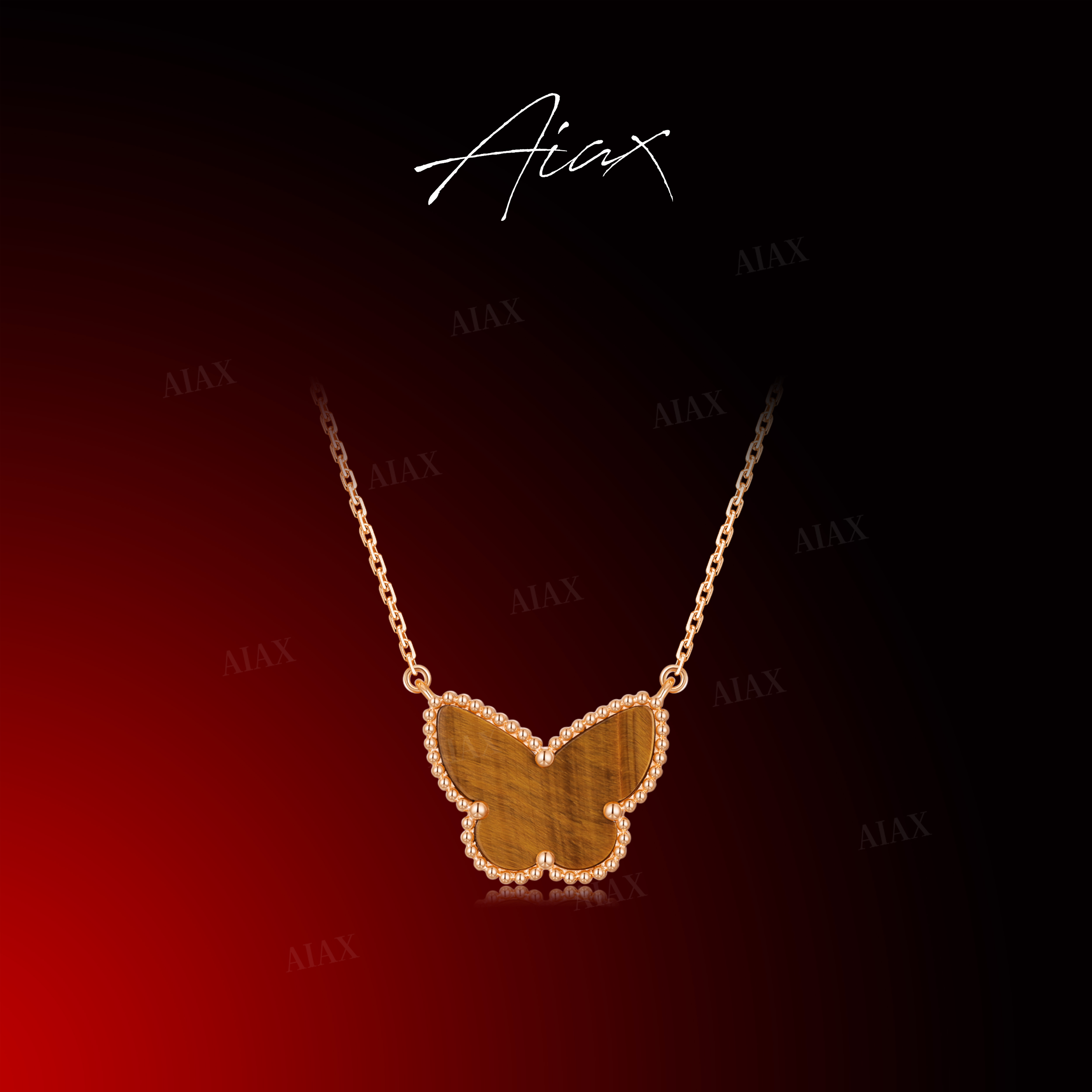 AIAX 925银 镀k金 【2025春节】时尚百搭蝴蝶项链TSJ10082