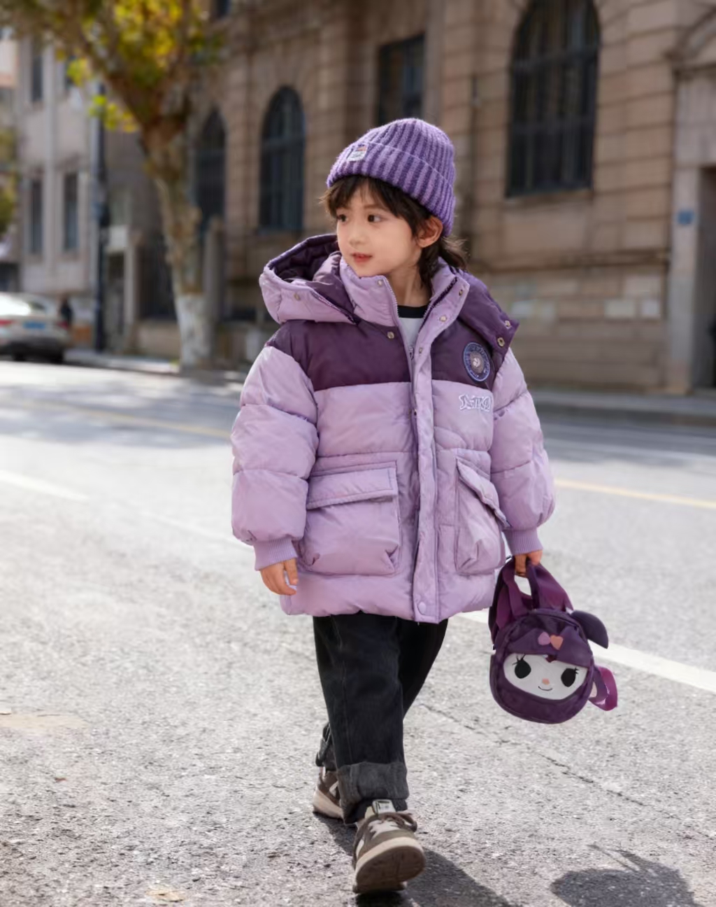 0352紫色库洛米棉服冬季女童中童(gyd)