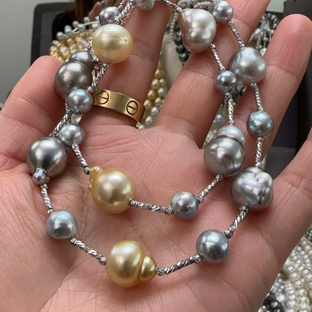 海水珍珠颈饰银S925镶嵌