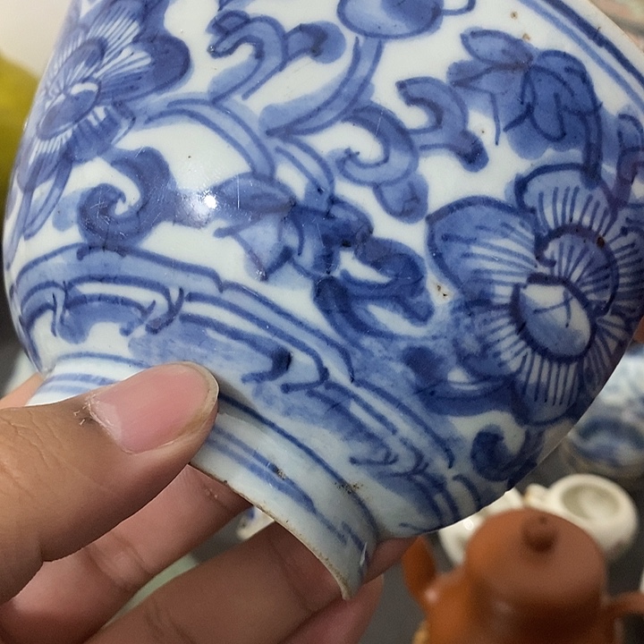 瓷早期缠枝纹瓷片标本