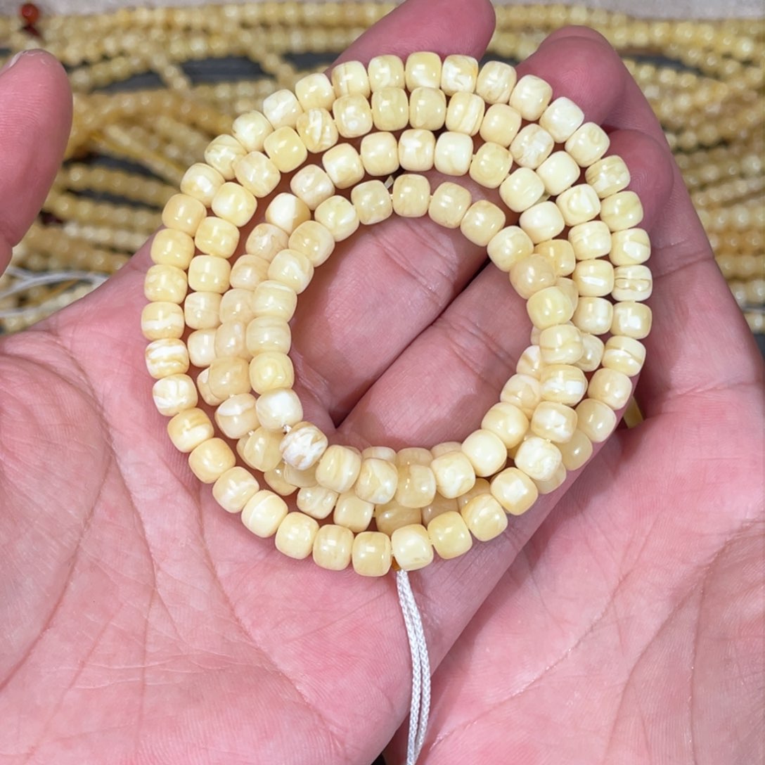 蜜蜡裸石未镶嵌蜜蜡佛珠6.5mm