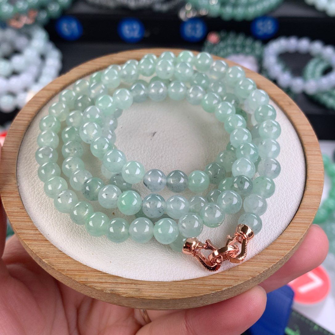 翡翠手链未镶嵌@*雅卡6.3