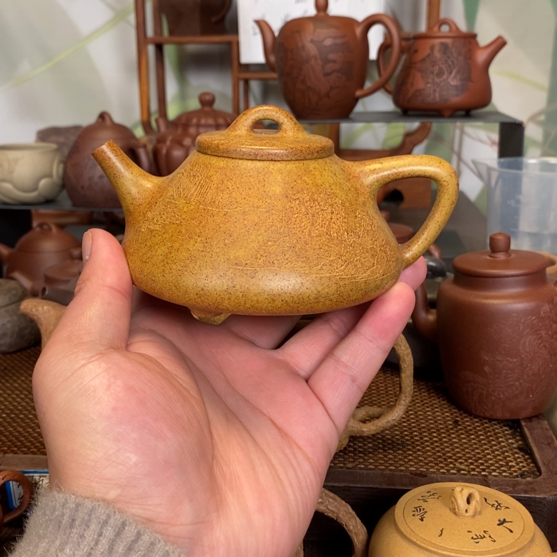 茶壶紫砂柴烧窑变石瓢壶