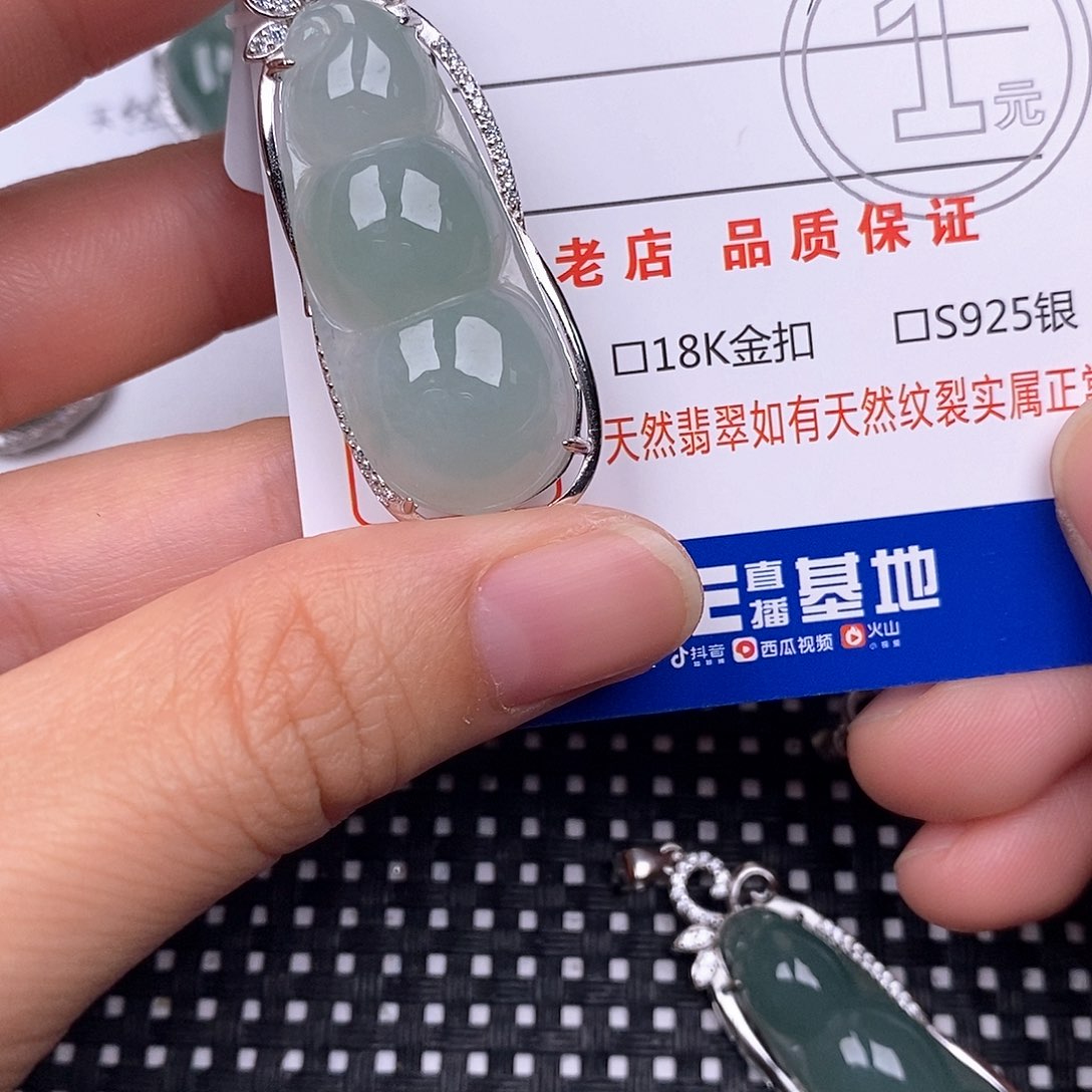 D***l翡翠银S925镶嵌颈饰