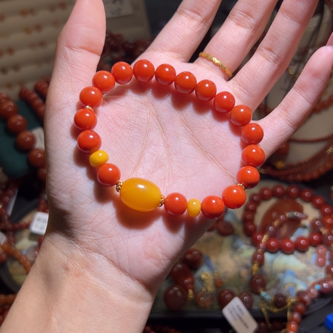 南红玛瑙未镶嵌手链9m
