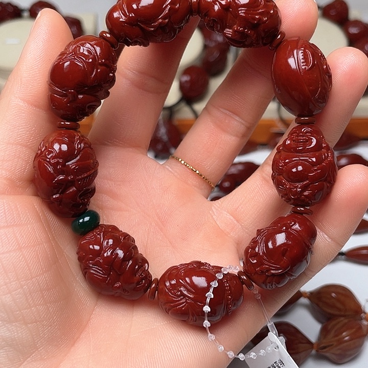 橄榄核手串•玉化弥勒