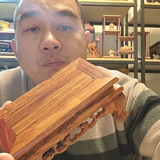 用***4花梨木长方形底座几架19*10