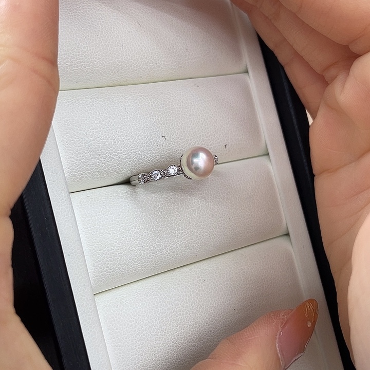 海水珍珠银S925镶嵌戒指