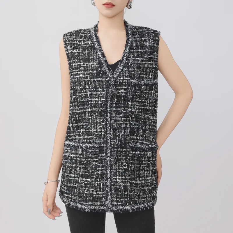 AMASS/阿玛施新款尤莱特气质时尚无袖编织针织马甲外套5400910