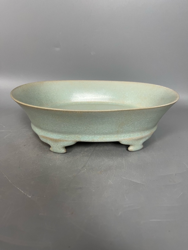 汝窑瓷器天青色摆件