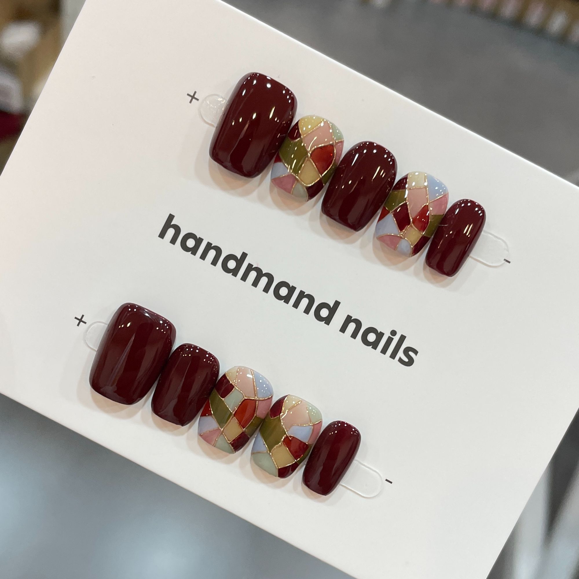 【哥特教堂】纯手工彩色玻璃色块穿戴甲小众百搭日常显白短款美甲