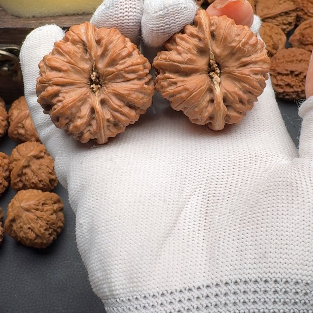 文玩核桃把件武**师42凹底4694