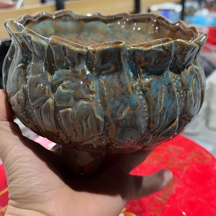瓷片花盆多肉时尚捏款