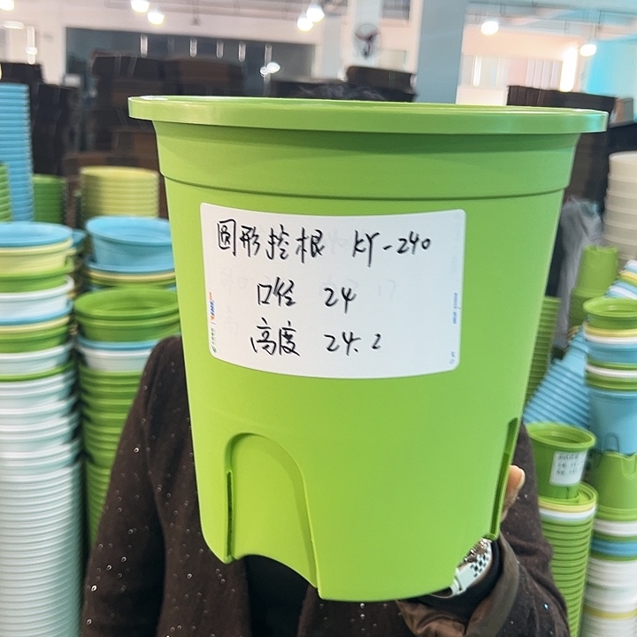 正品圆形控根口24高24果绿色8个无托