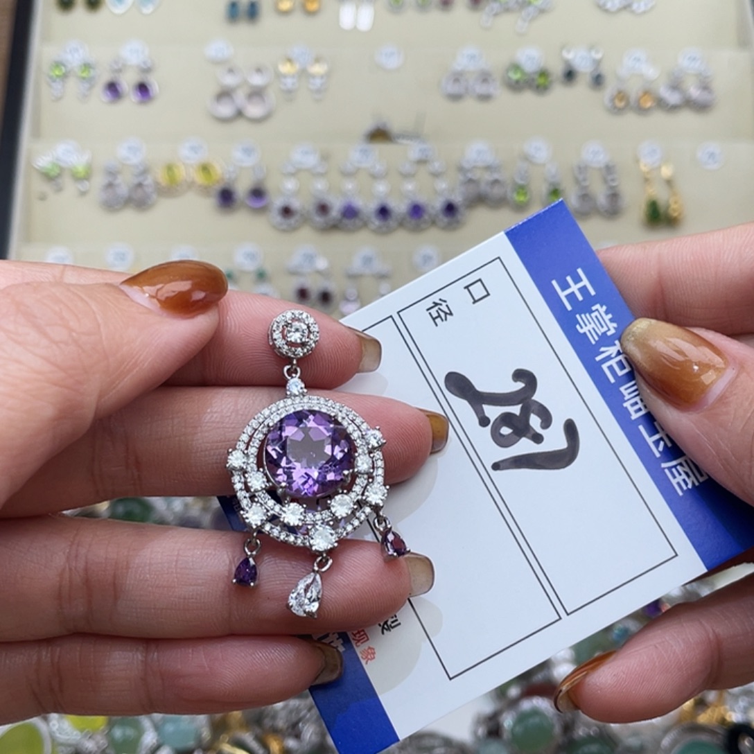 水晶颈饰银S925镶嵌