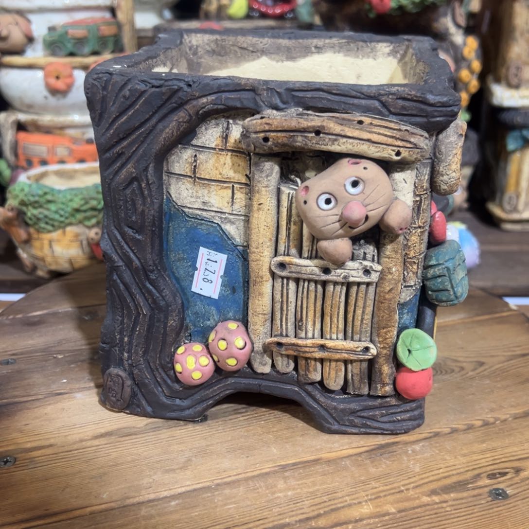 红陶嘻哈多肉花盆