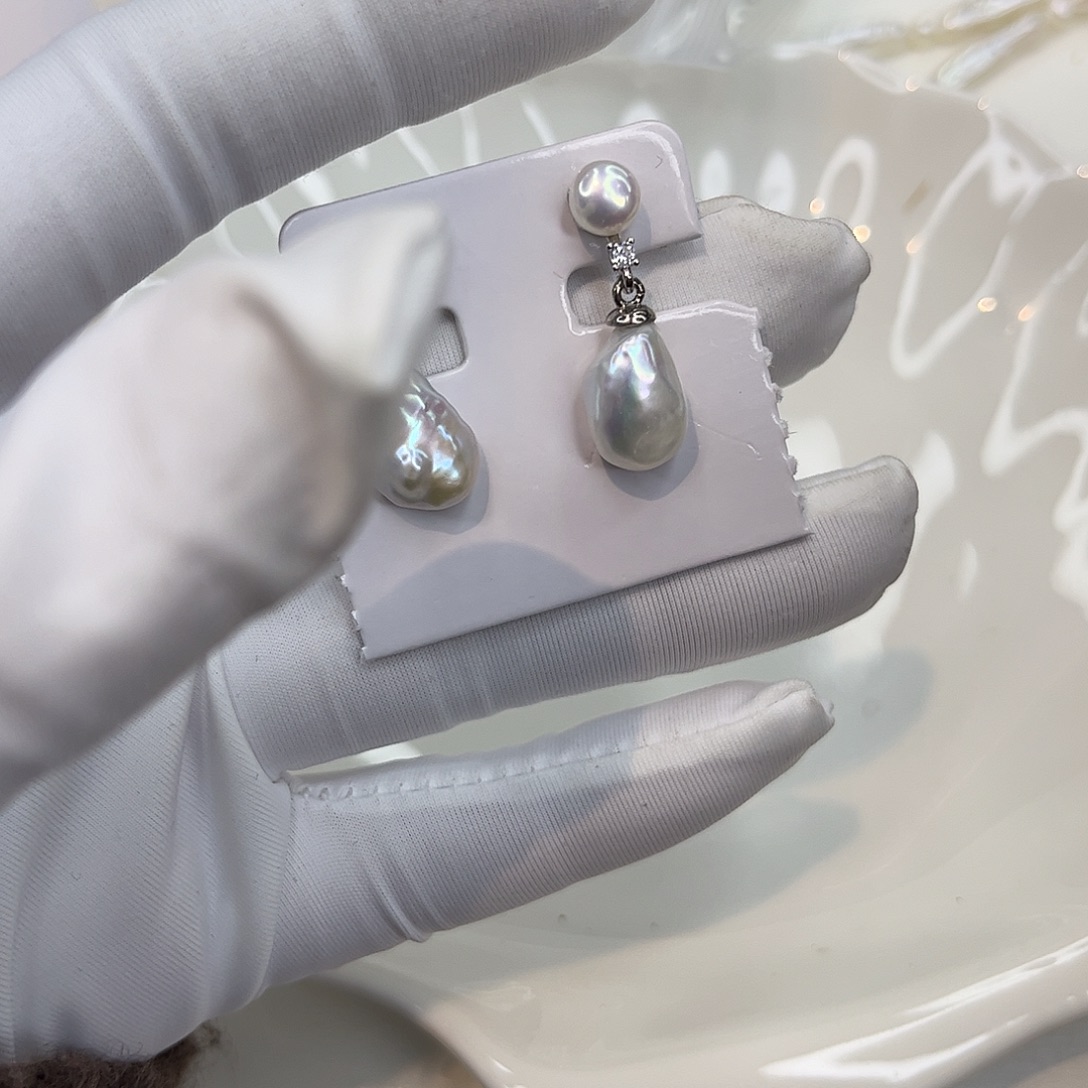 耳饰合金淡水珍珠