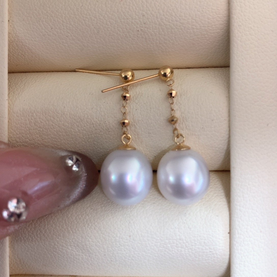 海水珍珠耳饰18K金镶嵌