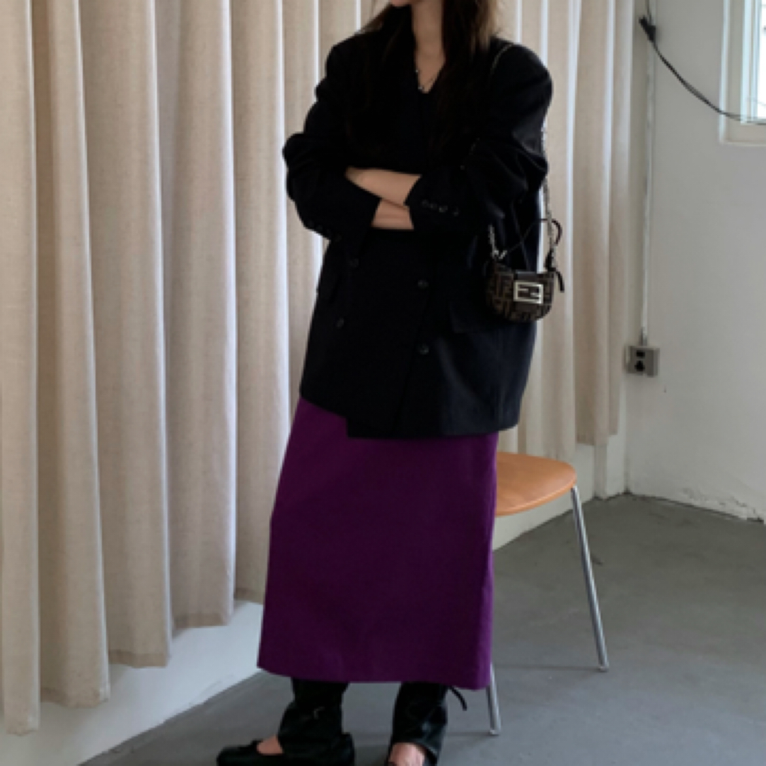 THESE DAY/2025春夏黑色西装 紫色H半裙