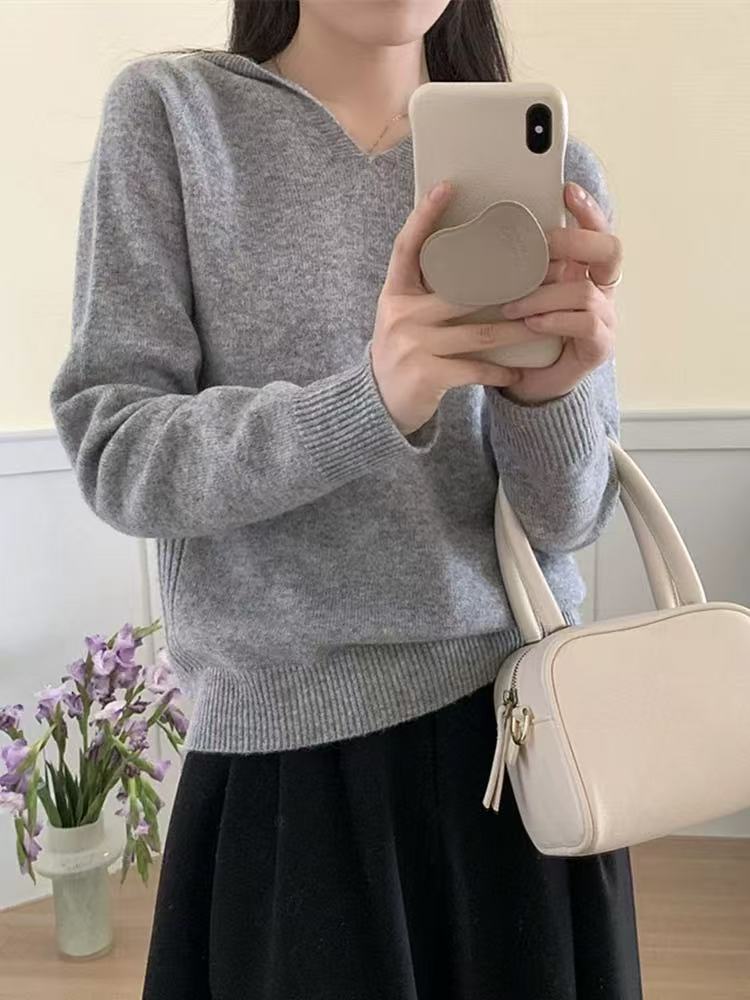 濮院上新秋冬季无缝一体纯羊毛长袖帽衫