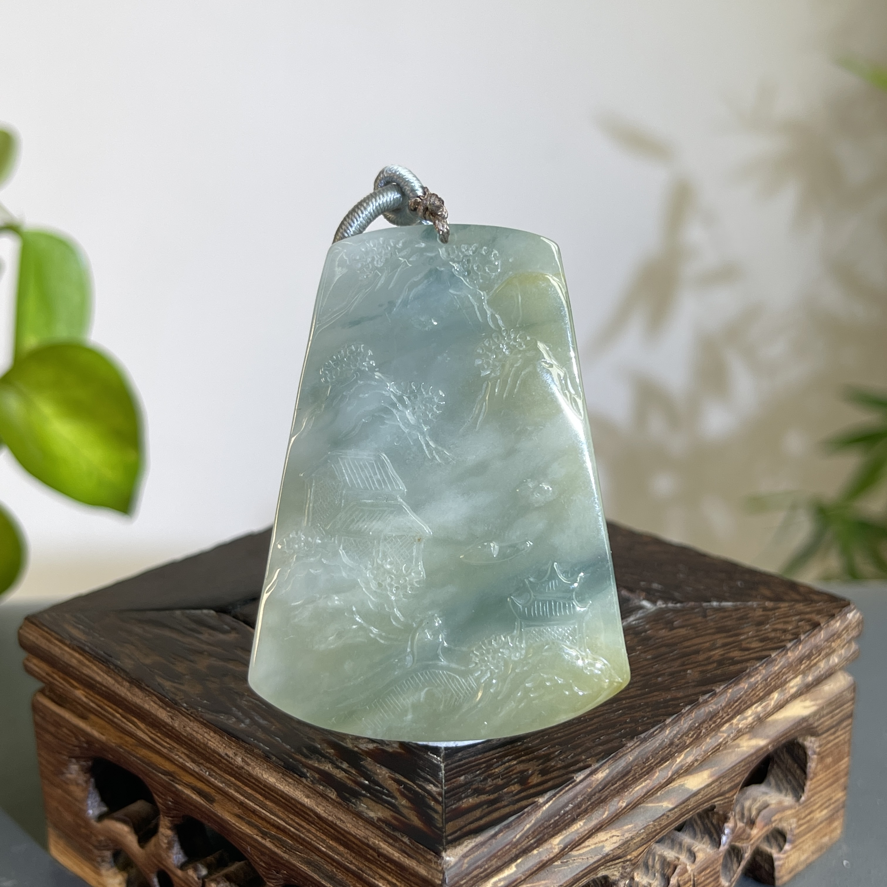 JCW03-97 天然翡翠缅甸A货 山水牌