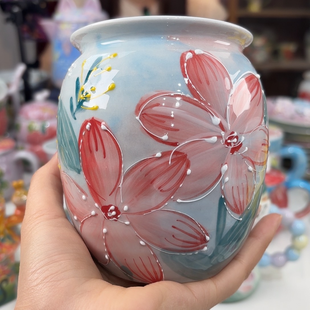 景德镇手绘高温釉下彩陶瓷茶具