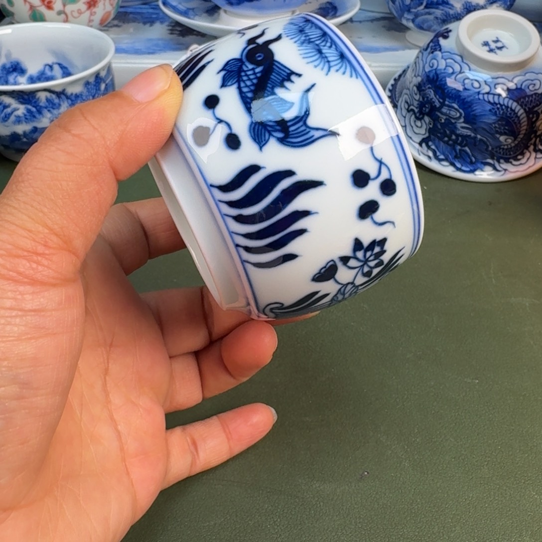 瓷景德镇纯手绘茶具圆圆258