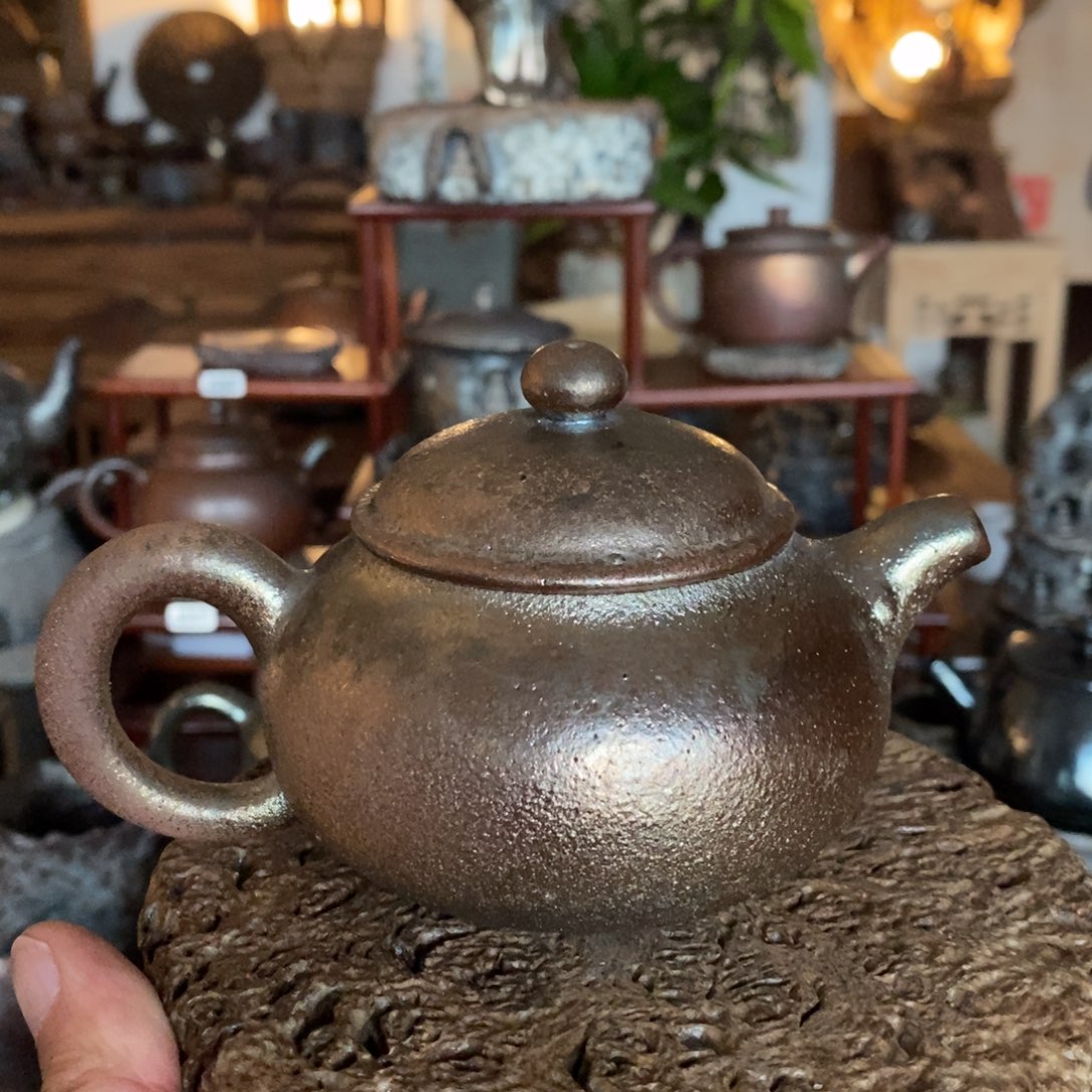 顺**张建水紫陶，全手工纯柴烧茶器，微微瑕