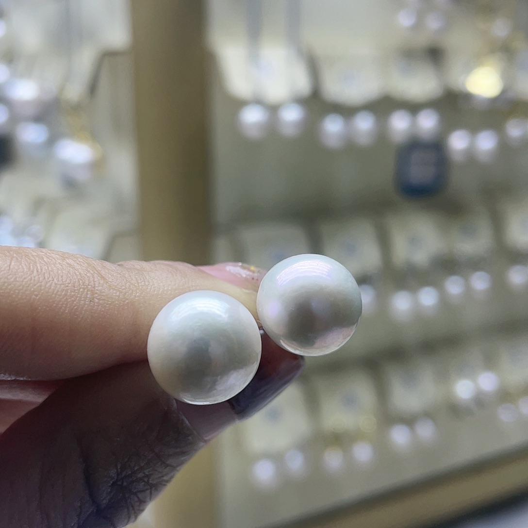 淡水珍珠耳饰银S925镶嵌