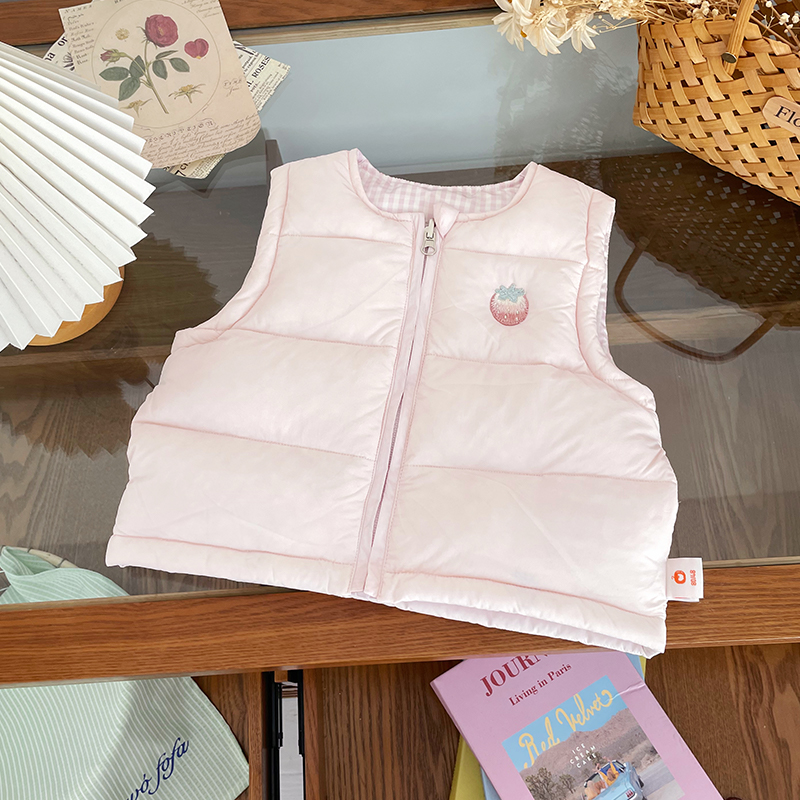 【现货】DW252412冬季新款儿童马甲女童加厚保暖棉衣马夹无袖外套