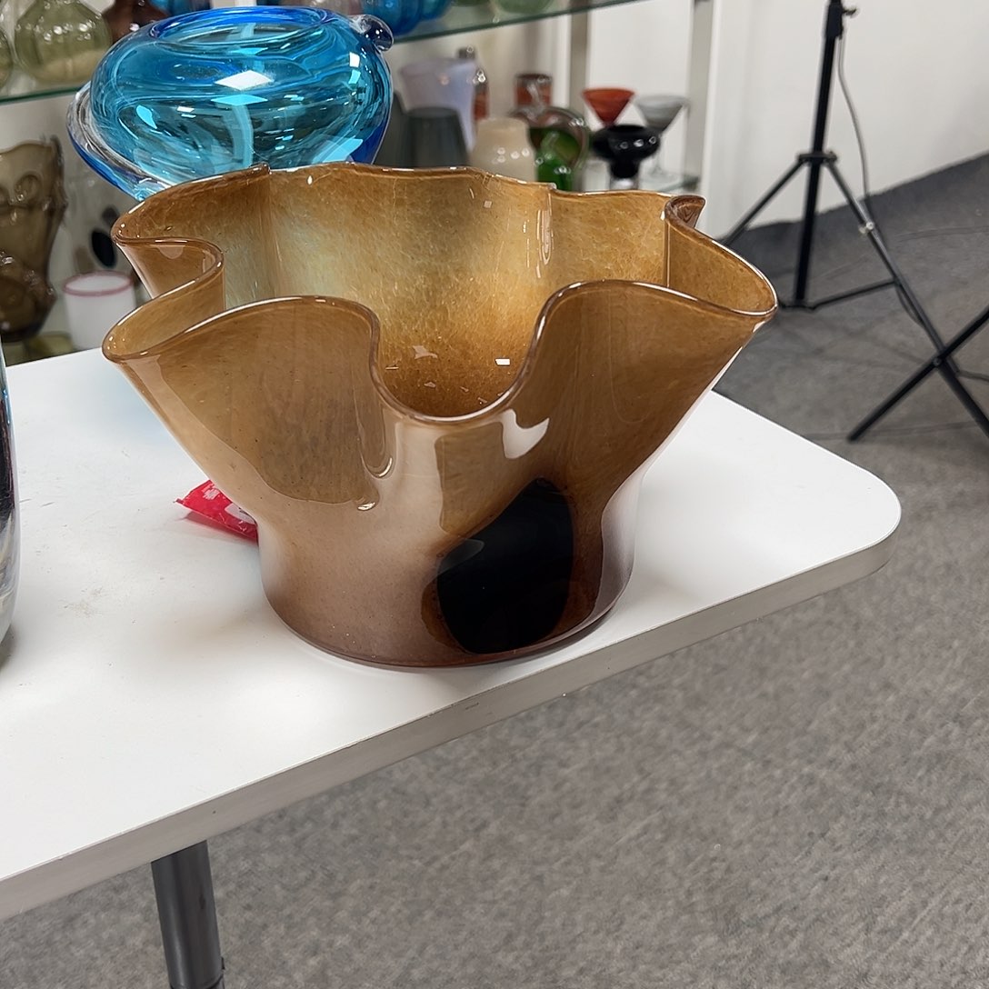 琉璃高16棕色琉璃花器