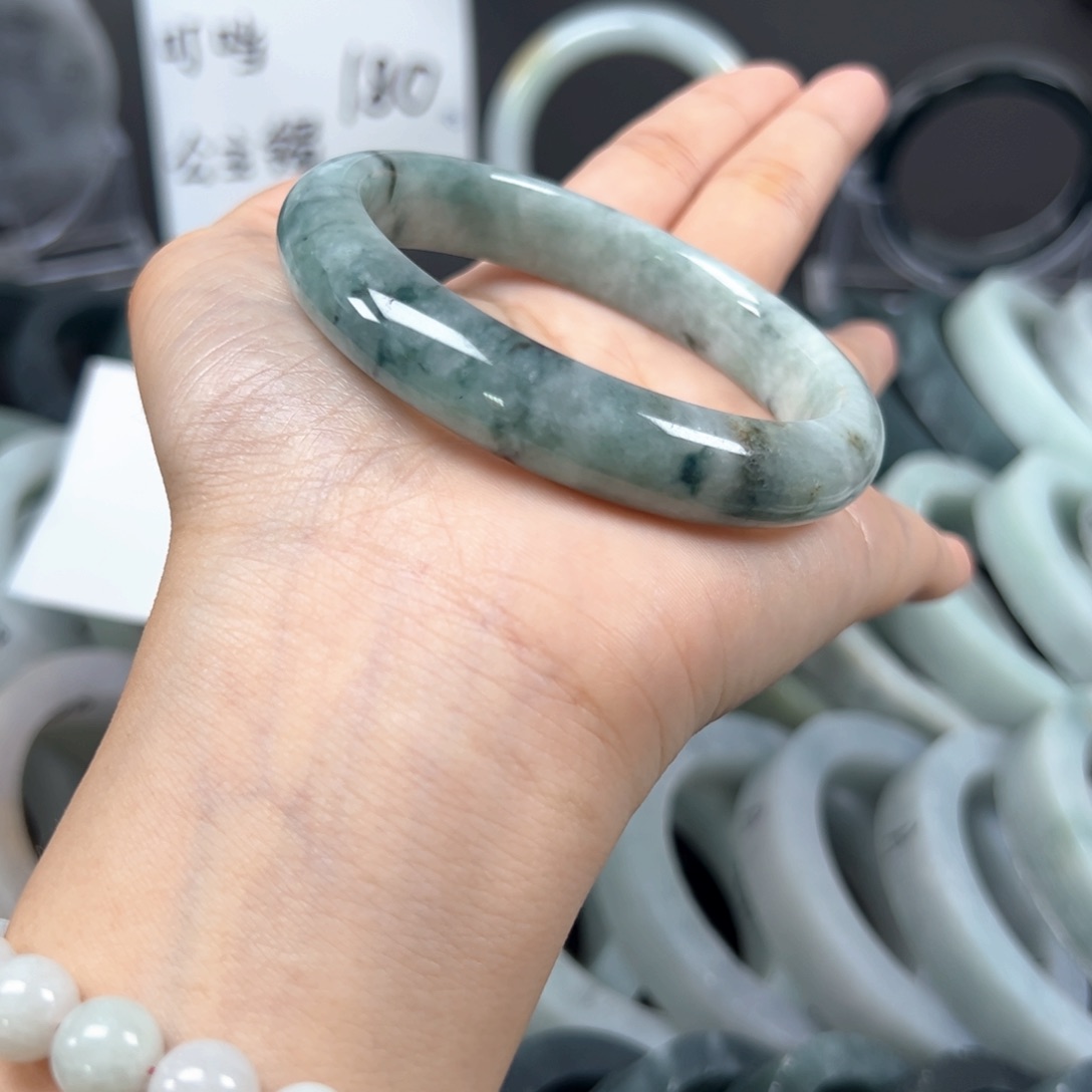 翡翠未镶嵌手镯【福利】蓝飘花