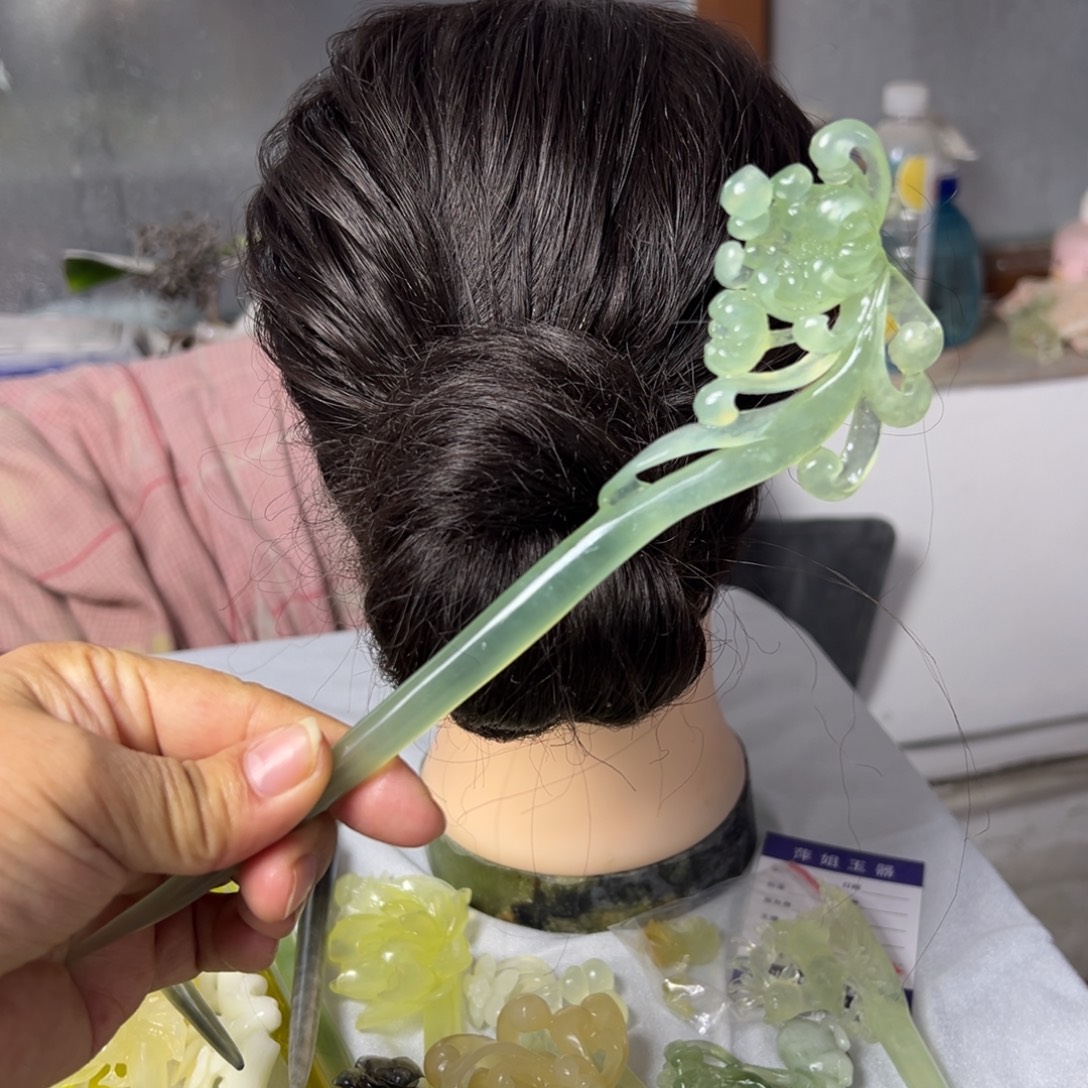 定制蛇纹石玉毛货发饰