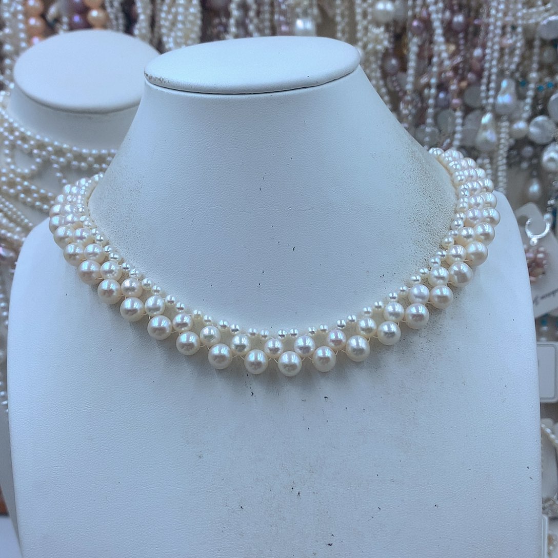 A****淡水珍珠银S925镶嵌耳饰