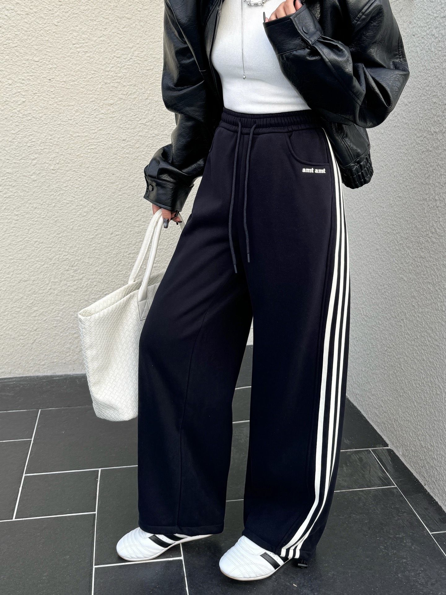 25120冬季新款加绒高腰阔腿裤休闲裤拖地宽松潮流休闲款百搭251#